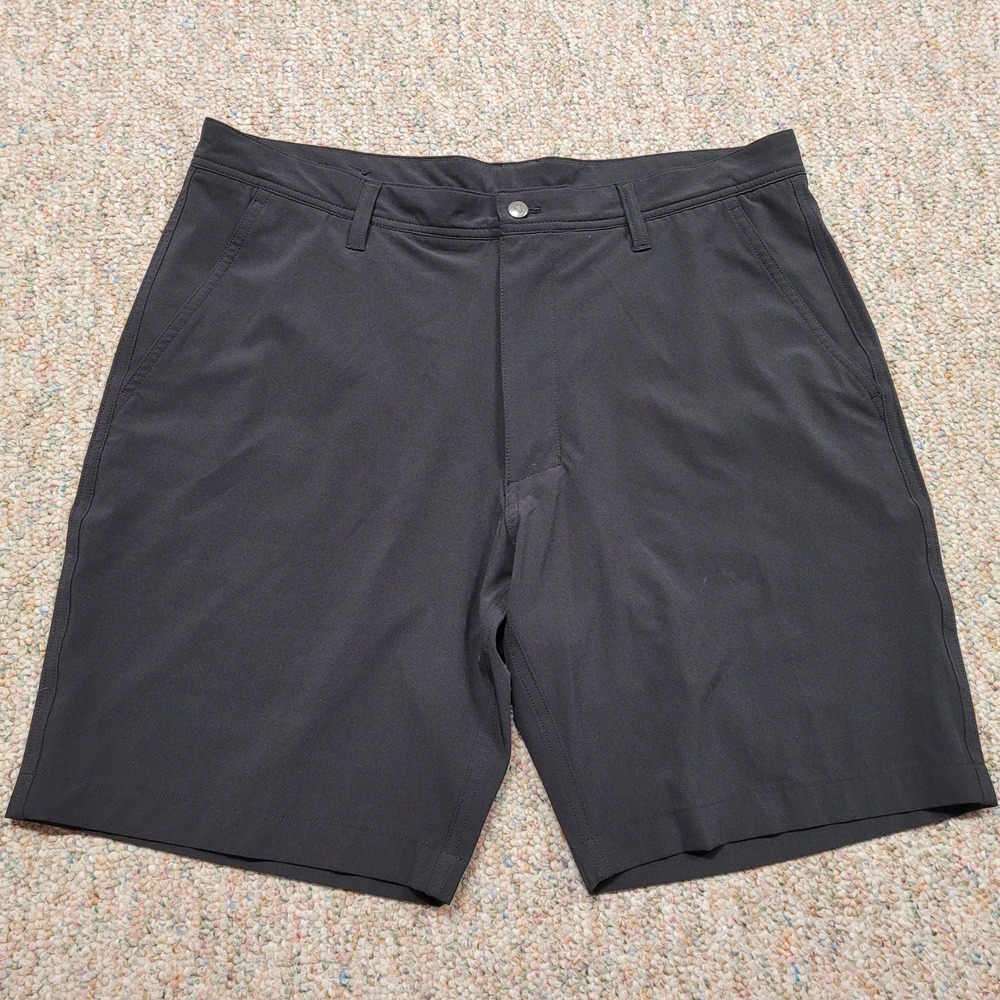 FootJoy Golf Shorts Mens 36 Black Performance Flat Front Athletic FJ‎ Logo